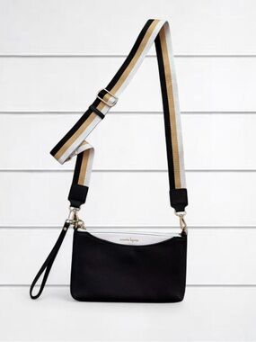 Nanette Lepore black leather purse with gold hardware